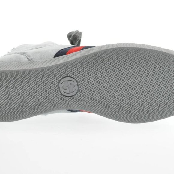 GUCCI Sherry Line shoes Suede 5 1/2 Red Navy Auth - Picture 8 of 14